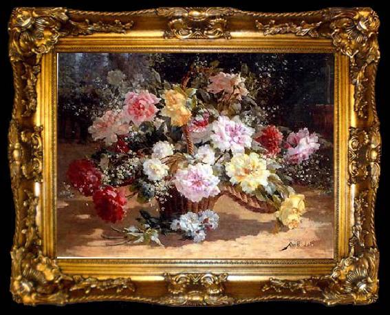 framed  unknow artist Floral, beautiful classical still life of flowers.070, ta009-2